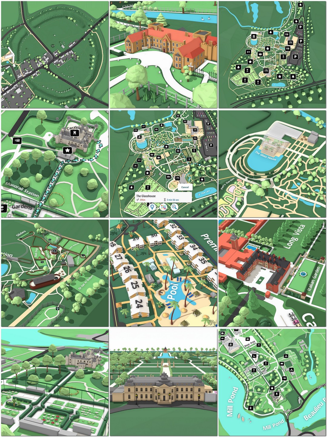 compilation of map design presented in mobile app